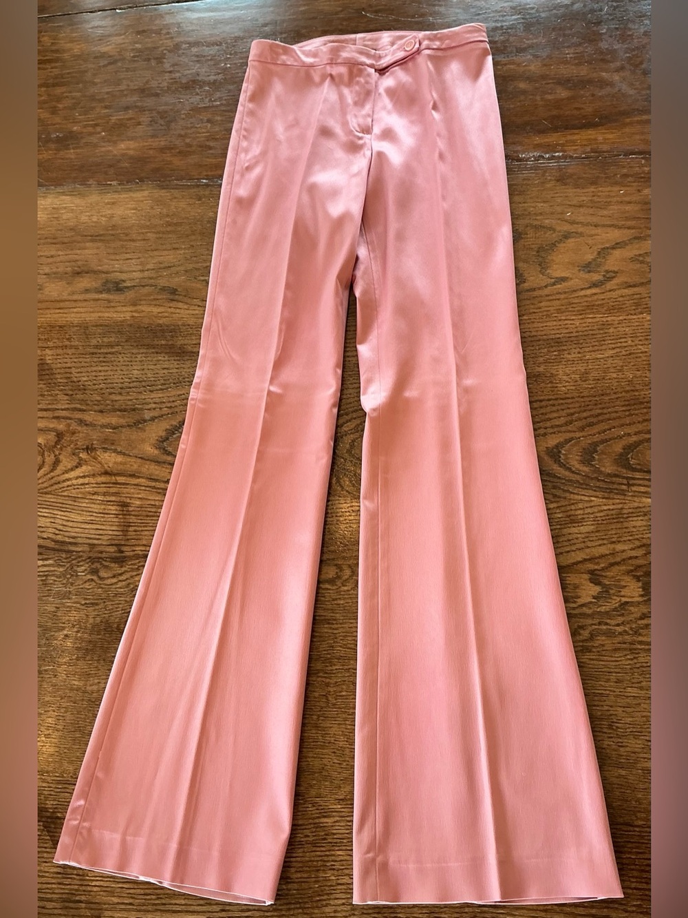 Patrizia Pepe Pink Wide-Leg Satin Pants